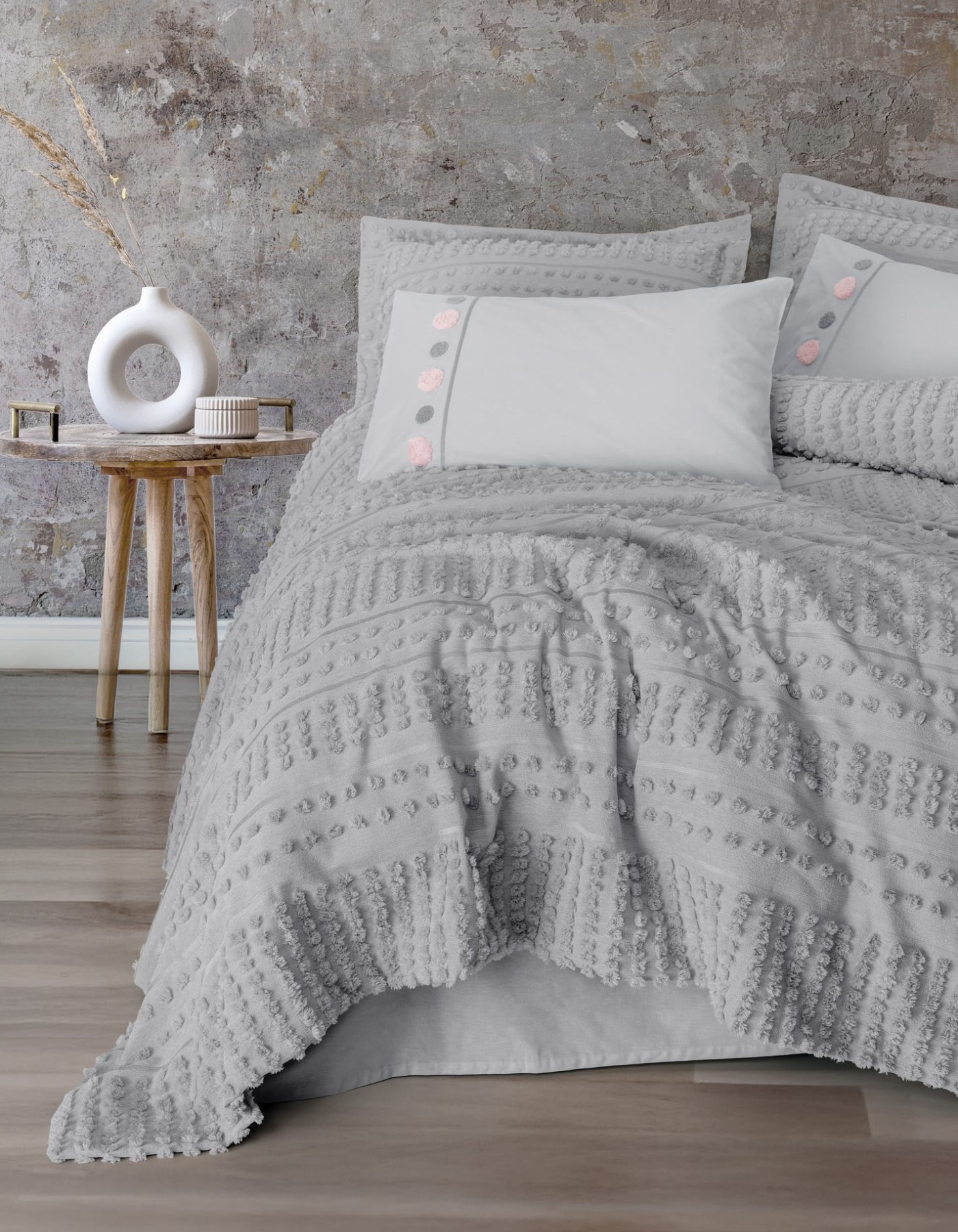 Cotton Box Limi Yatak Örtülü Nevresim Takımı Siva Gri