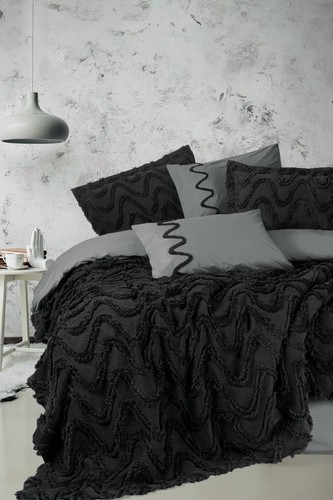 Cotton Box Limi Yatak Örtülü Nevresim Takımı Viggo Siyah