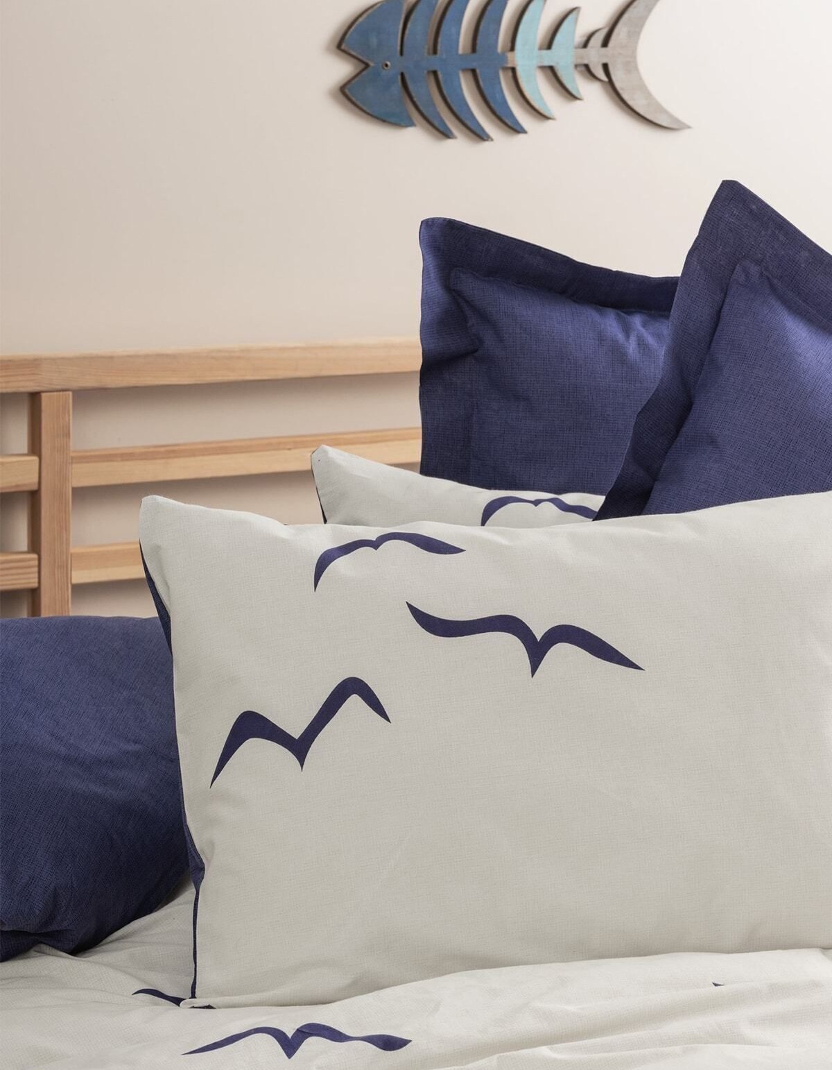 Cotton Box Maritime Çift Kişilik Nevresim Takimi Larum Lacivert