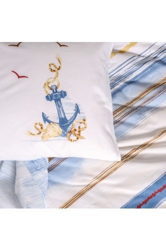Cotton Box Maritime Çift Kişilik Nevresim Takimi Moreno Mavi