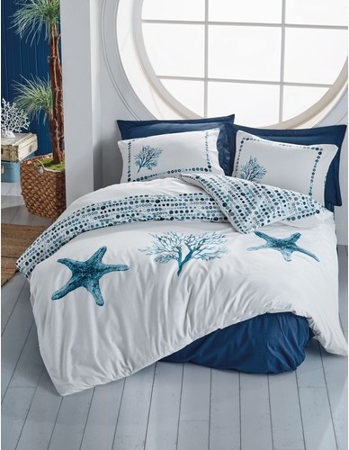 Cotton Box Maritime Çift Kişilik Nevresim Takimi Star Lacivert Cotton Box Maritime Çift Kişilik Nevresim Takimi Star Lacivert