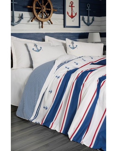 Cotton Box Maritime Tek Kişilik Nevresim Takimi Brine Ekru Cotton Box Maritime Tek Kişilik Nevresim Takimi Brine Ekru
