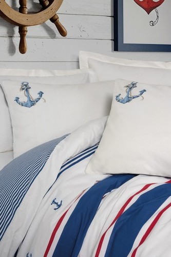 Cotton Box Maritime Tek Kişilik Nevresim Takimi Brine Ekru