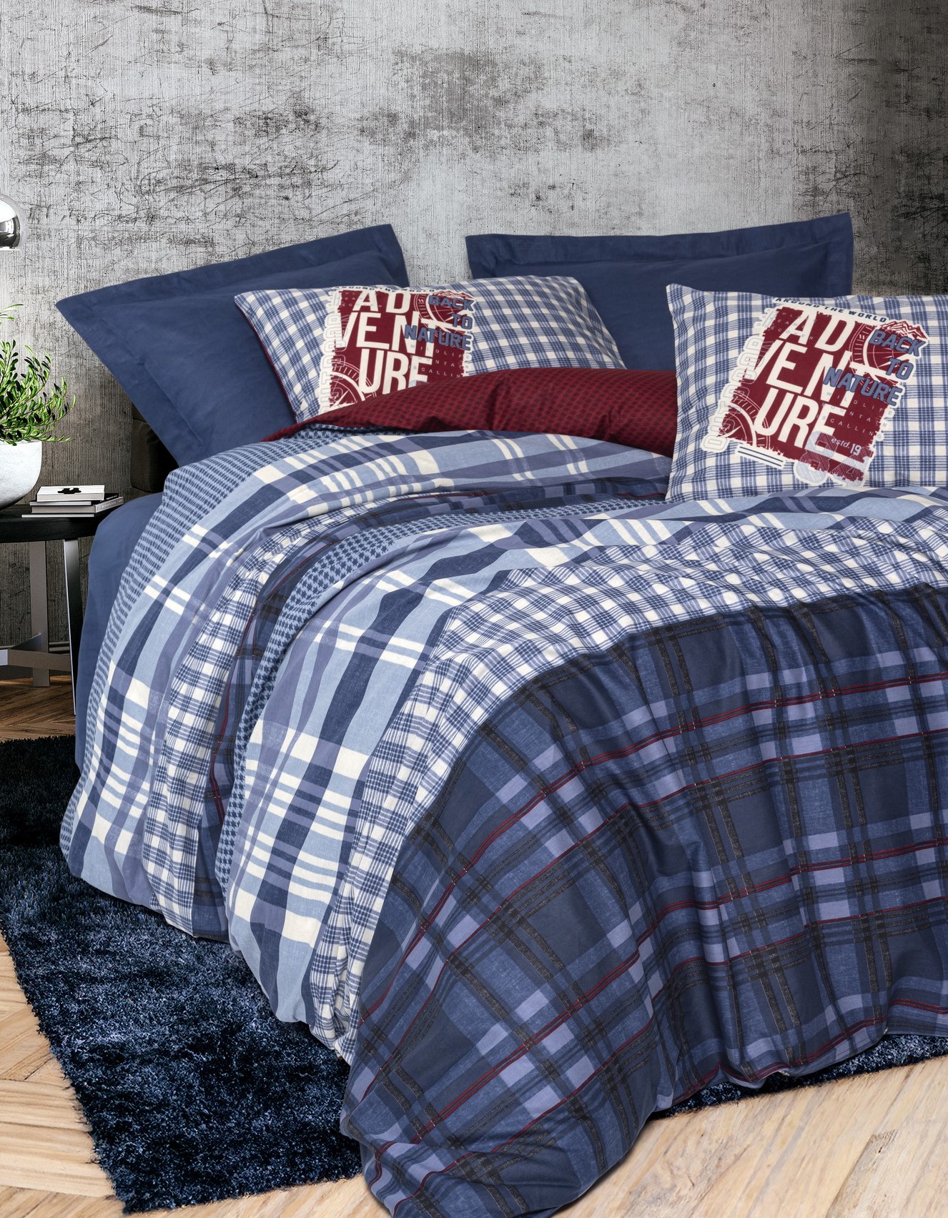 Cotton Box Masculine Çift Kişilik Nevresim Takımı Roger Lacivert