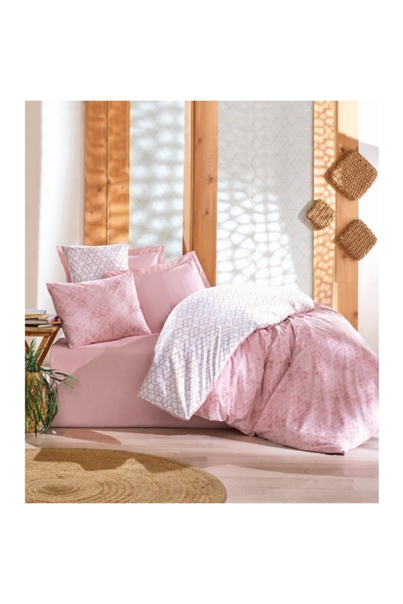 Cotton Box Minimal Çift Kişilik Nevresim Takimi Best Pembe detay görseli