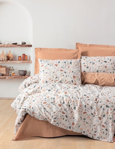 Cotton Box Minimal Çift Kişilik Nevresim Takimi Oniks Karamel