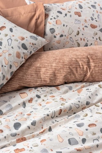 Cotton Box Minimal Çift Kişilik Nevresim Takimi Oniks Karamel