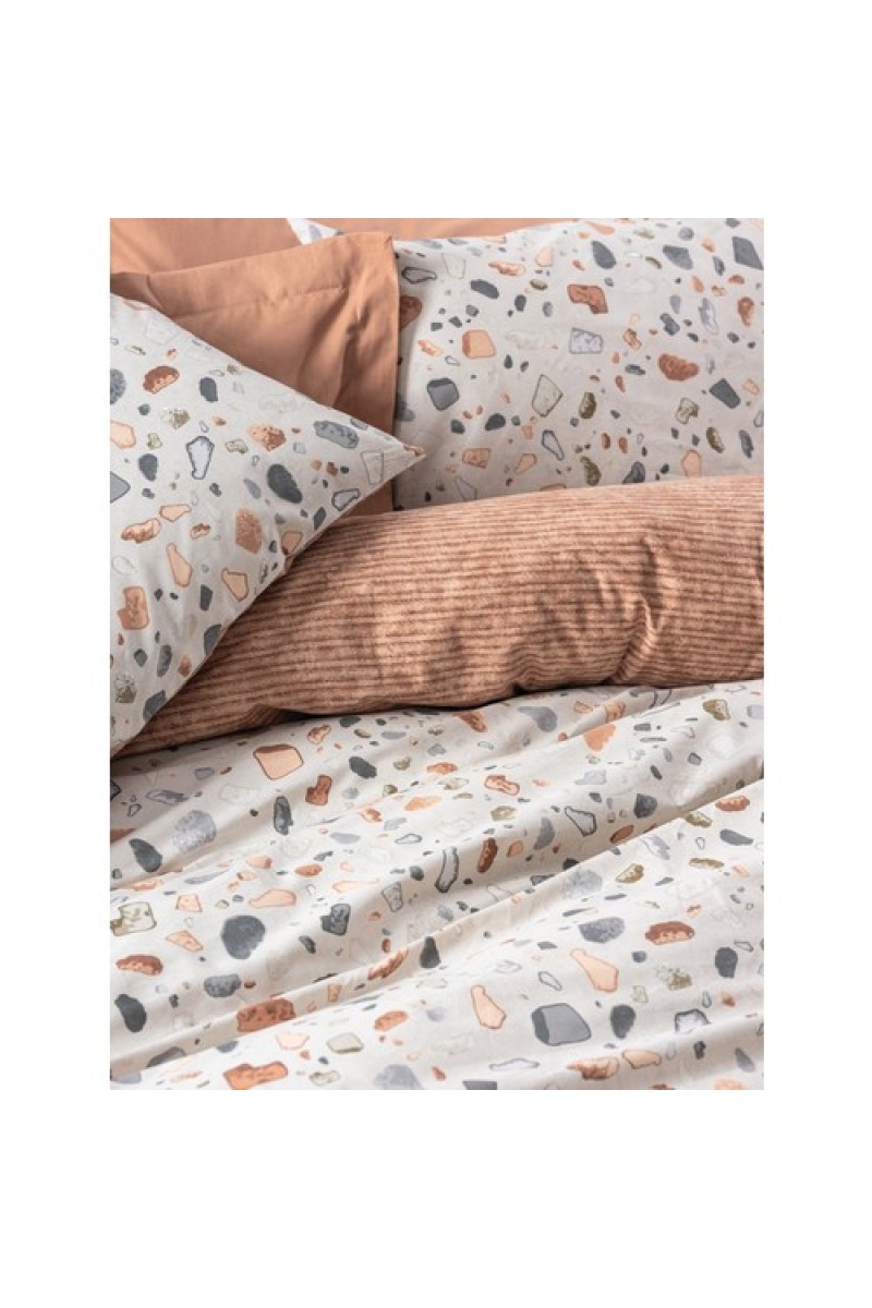 Cotton Box Minimal Çift Kişilik Nevresim Takimi Oniks Karamel detay görseli