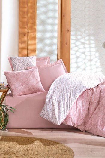 Cotton Box Minimal Tek Kişilik Lastikli Çarşaflı Nevresim Takımı Best Pembe