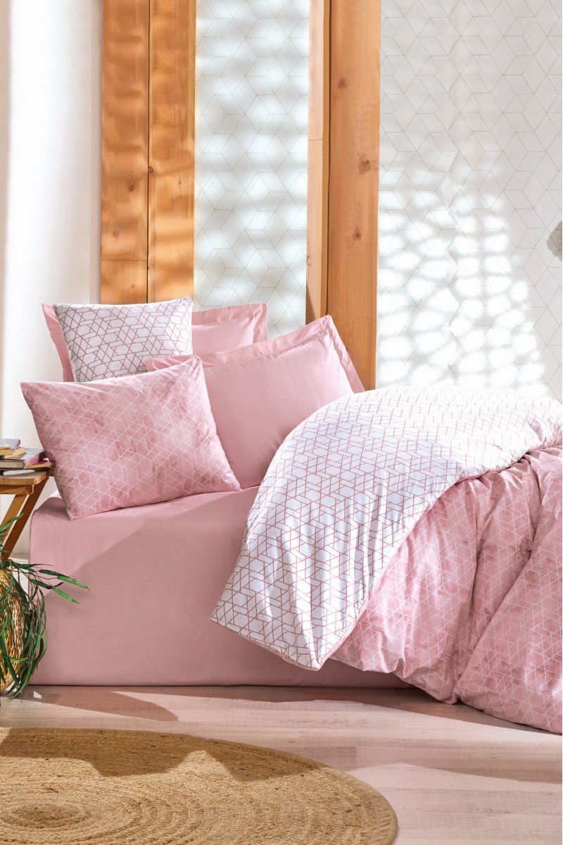 Cotton Box Minimal Tek Kişilik Lastikli Çarşaflı Nevresim Takımı Best Pembe