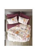 Cotton Box Modeline Çift Kişilik Nevresim Takımı Flos Bordo