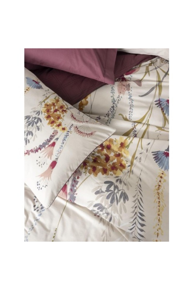 Cotton Box Modeline Çift Kişilik Nevresim Takımı Flos Bordo detay görseli