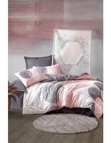 Cotton Box Modeline Çift Kişilik Nevresim Takımı Leron Gri
