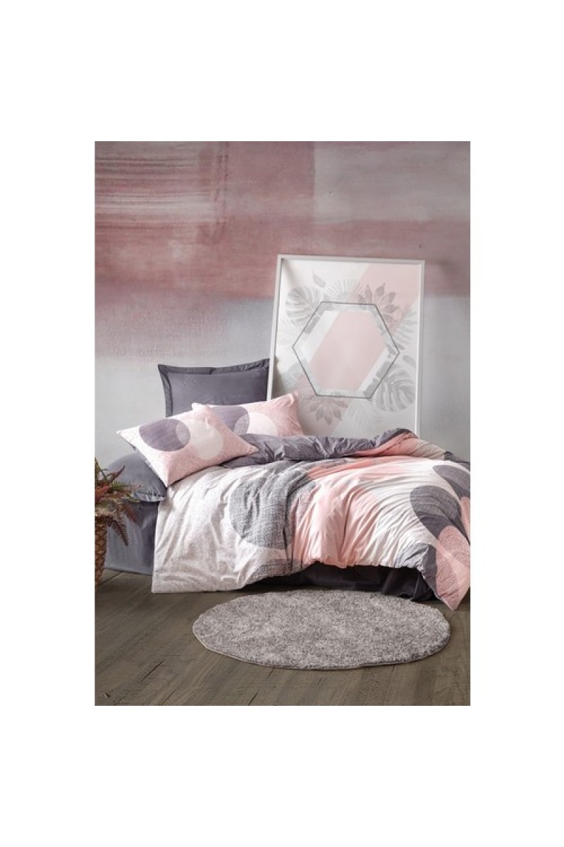 Cotton Box Modeline Çift Kişilik Nevresim Takımı Leron Gri
