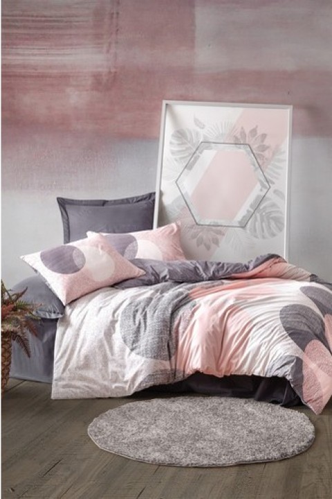Cotton Box Modeline Çift Kişilik Nevresim Takımı Leron Gri