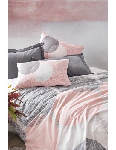 Cotton Box Modeline Çift Kişilik Nevresim Takımı Leron Gri