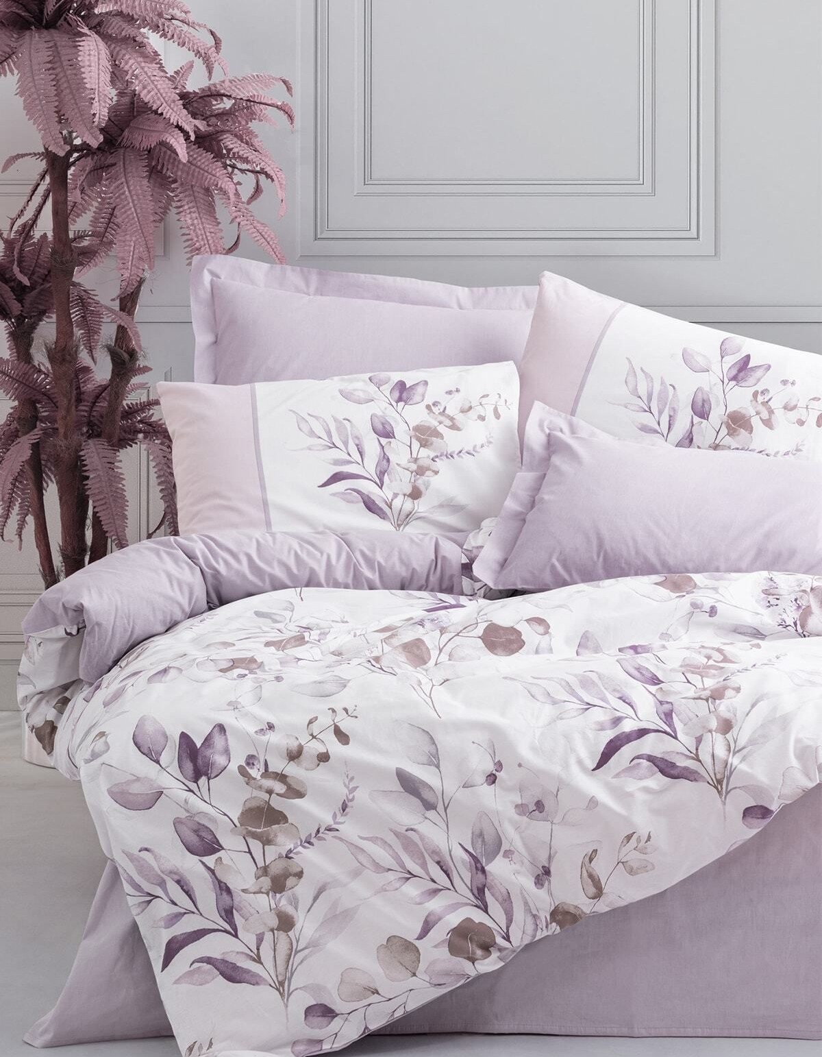 Cotton Box Modeline Çift Kişilik Nevresim Takımı Nadia Lila