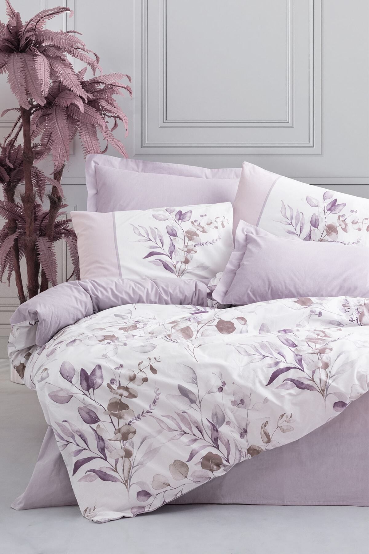 Cotton Box Modeline Çift Kişilik Nevresim Takımı Nadia Lila