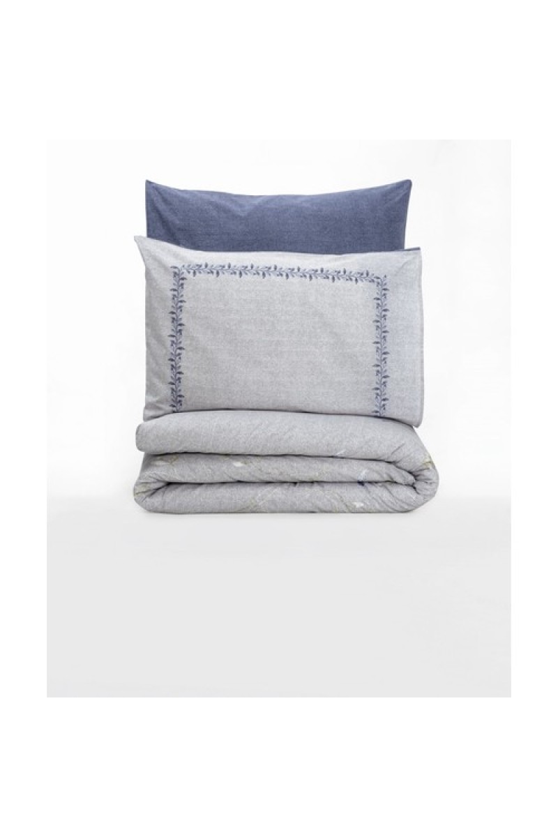 Cotton Box Modeline Çift Kişilik Nevresim Takımı Nitsa Lacivert detay görseli