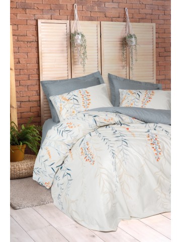 Cotton Box Modeline Tek Kişilik Nevresim Takımı Hiedra İndigo