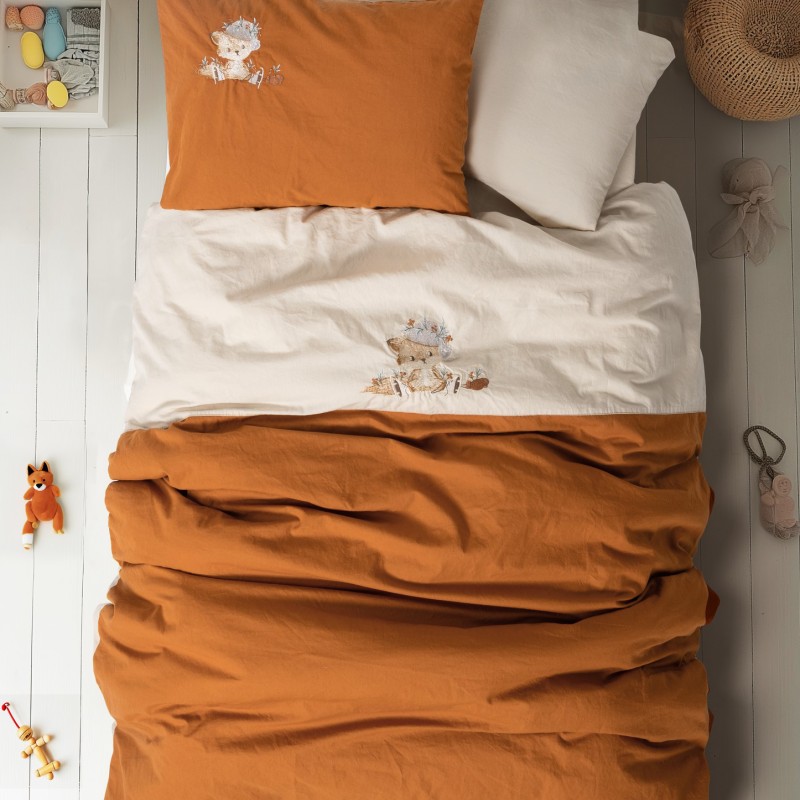 Cotton Box Nakişli Bebek Nevresim Takimi Clever Bej