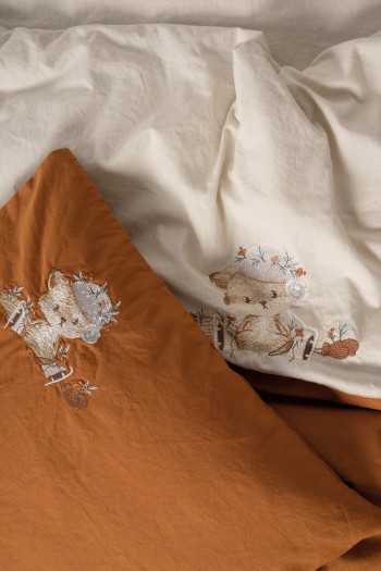 Cotton Box Nakişli Bebek Nevresim Takimi Clever Bej