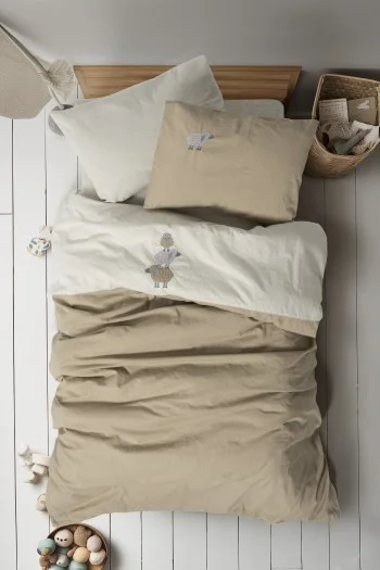Cotton Box Nakişli Bebek Nevresim Takimi Lamp Bej