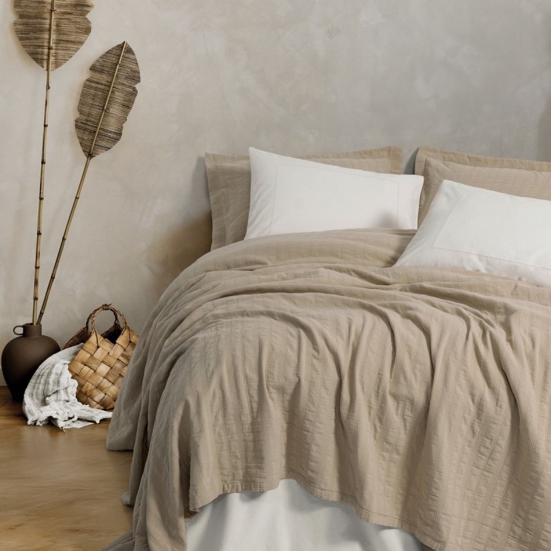 Cotton Box Natura Çift Kişilik Yatak Örtüsü / Pike Takımı Vilo Bej