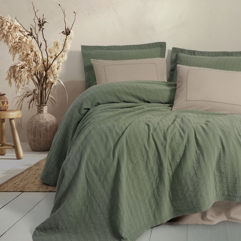 Cotton Box Natura Çift Kişilik Yatak Örtüsü / Pike Takımı Vilo Yesil