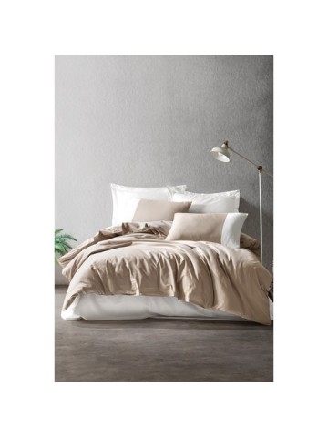 Cotton Box Plain Çift Kişilik Nevresim Takimi Vizon-Krem
