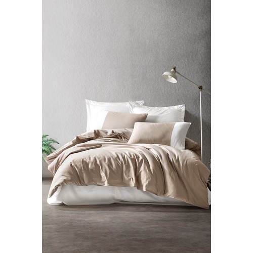Cotton Box Plain Çift Kişilik Nevresim Takimi Vizon-Krem Cotton Box Plain Çift Kişilik Nevresim Takimi Vizon-Krem