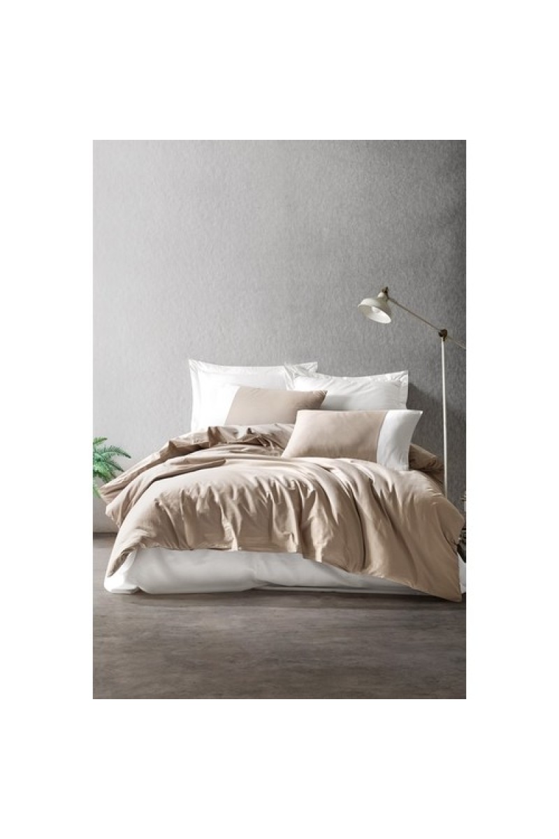 Cotton Box Plain Çift Kişilik Nevresim Takimi Vizon-Krem