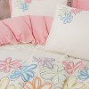 Cotton Box Puff Nakışlı Çift Kişilik Nevresim Takımı Bellis Pembe
