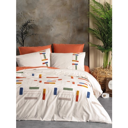 Cotton Box Puff Nakışlı Çift Kişilik Nevresim Takımı Katy Tarcin Cotton Box Puff Nakışlı Çift Kişilik Nevresim Takımı Katy Tarcin