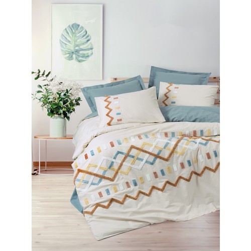 Cotton Box Puff Nakışlı Çift Kişilik Nevresim Takımı Mellow Mint Cotton Box Puff Nakışlı Çift Kişilik Nevresim Takımı Mellow Mint