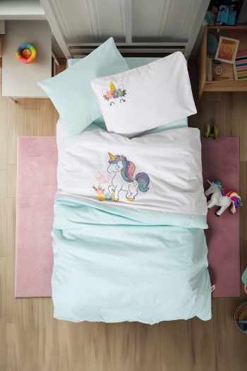 Cotton Box Punch Nakışlı Bebek Nevresim Takimi Dolly Mint