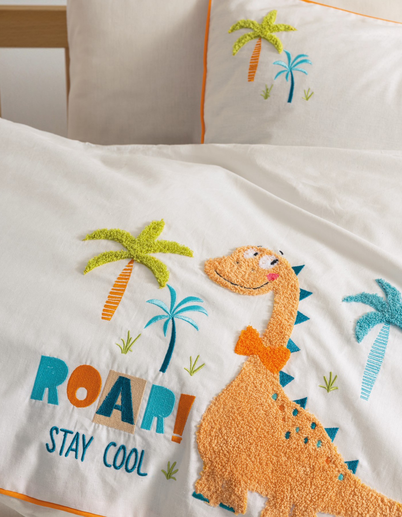 Cotton Box Punch Nakışlı Bebek Nevresim Takimi Kiddo Krem