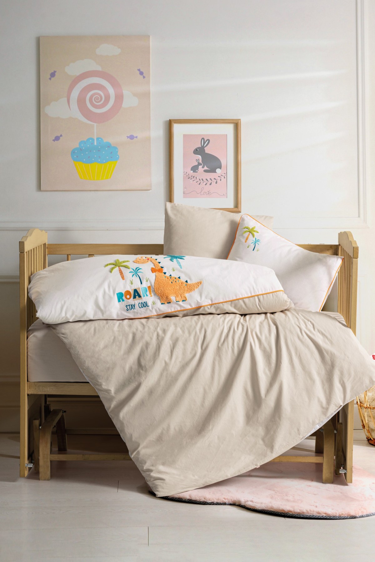 Cotton Box Punch Nakışlı Bebek Nevresim Takimi Kiddo Krem Cotton Box Punch Nakışlı Bebek Nevresim Takimi Kiddo Krem