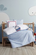Cotton Box Punch Nakışlı Bebek Nevresim Takimi Miniyo Mavi görseli 2