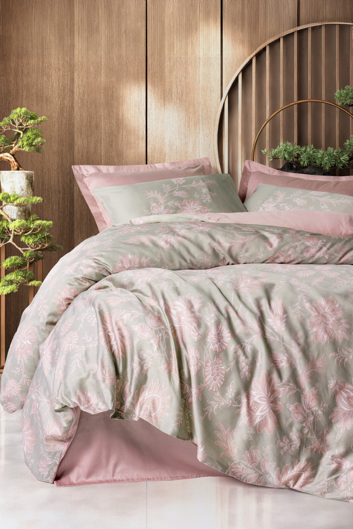 Cotton Box Saten Çift Kişilik Nevresim Takımı Betula Pudra Cotton Box Saten Çift Kişilik Nevresim Takımı Betula Pudra