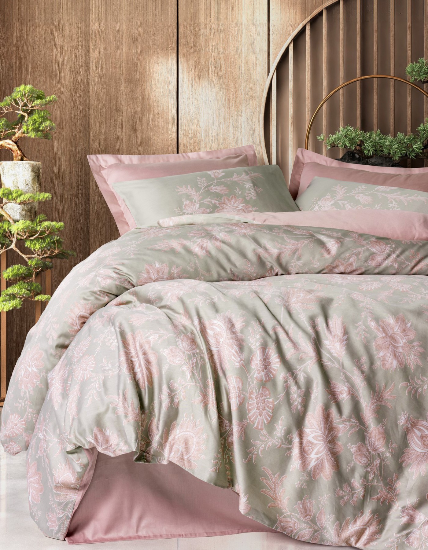 Cotton Box Saten Çift Kişilik Nevresim Takımı Betula Pudra Cotton Box Saten Çift Kişilik Nevresim Takımı Betula Pudra