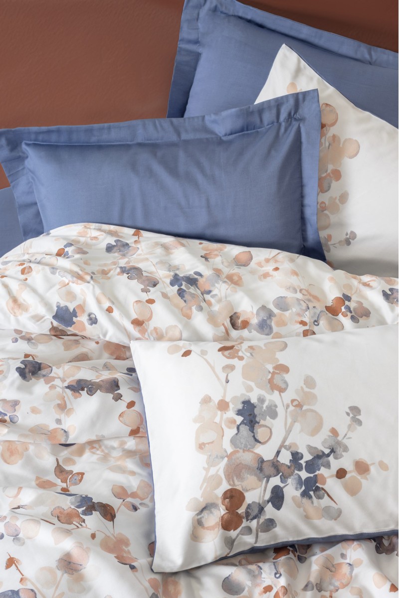 Cotton Box Saten Çift Kişilik Nevresim Takımı Nebulae İndigo detay görseli
