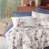 Cotton Box Saten Çift Kişilik Nevresim Takımı Nebulae İndigo