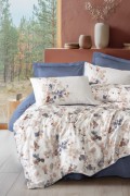 Cotton Box Saten Çift Kişilik Nevresim Takımı Nebulae İndigo