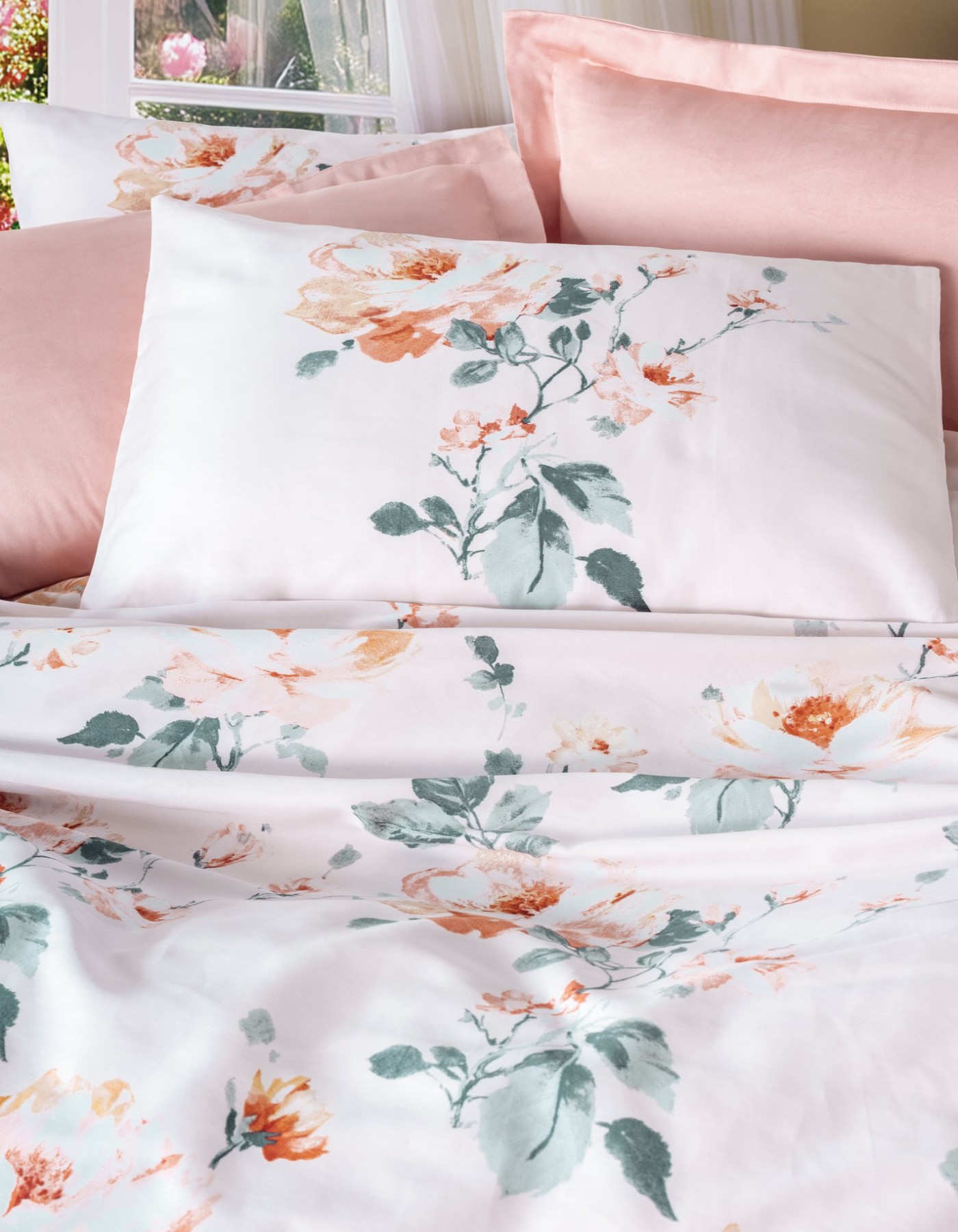 Cotton Box Saten Çift Kişilik Nevresim Takımı Verna Pudra Cotton Box Saten Çift Kişilik Nevresim Takımı Verna Pudra
