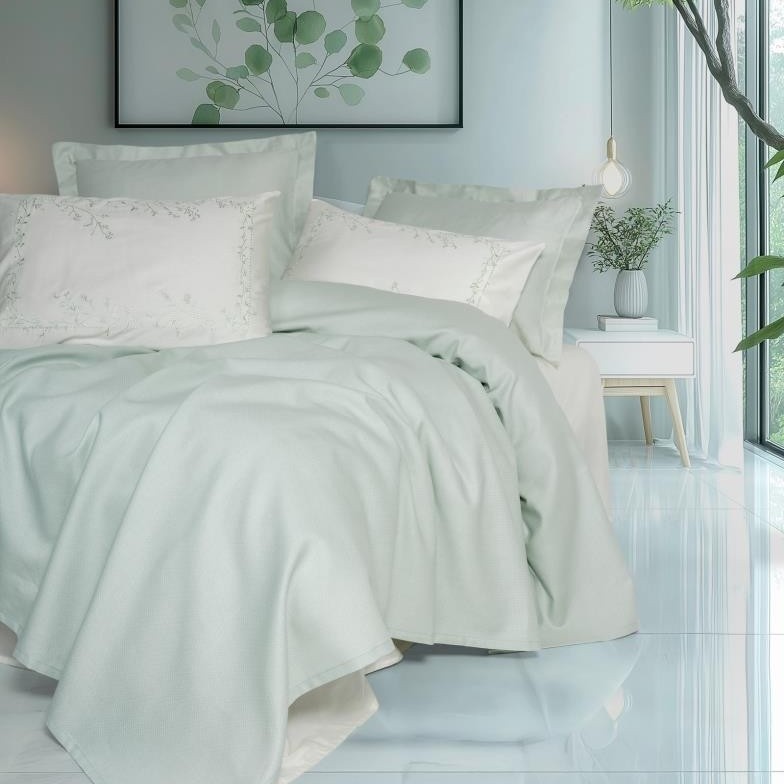 Cotton Box Serenity Bambu Çift Kişilik Pike Takımı Brisa Mint