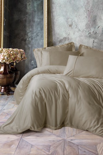 Cotton Box Silky Saten Çift Kişilik Nevresim Takımı Bej