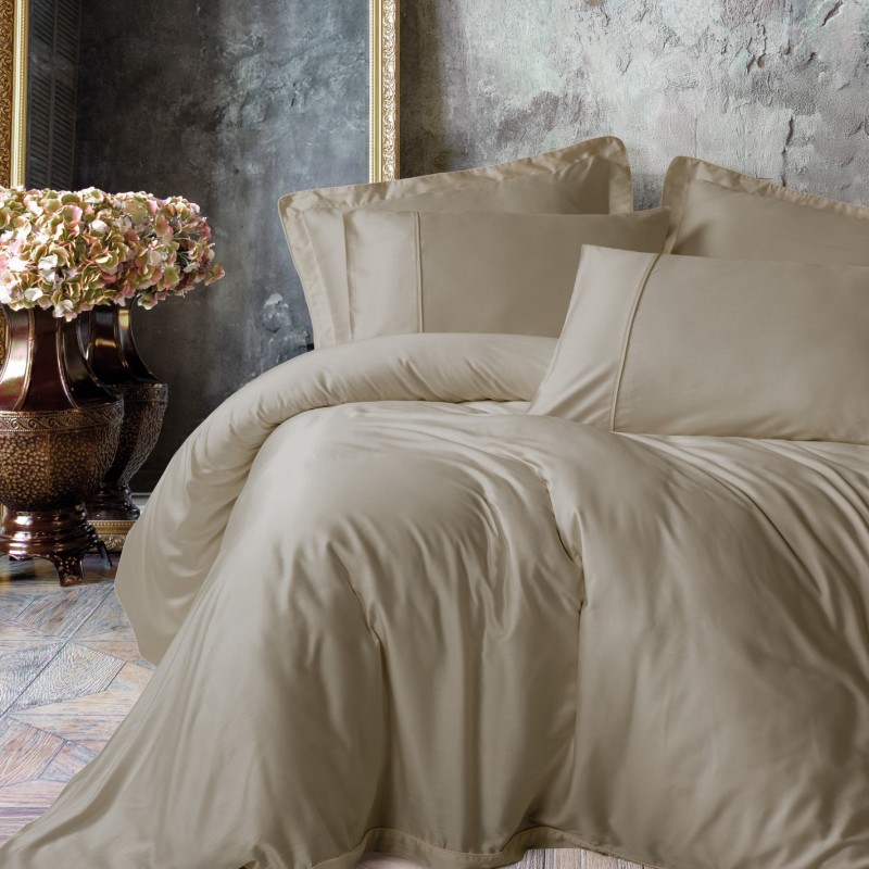 Cotton Box Silky Saten Çift Kişilik Nevresim Takımı Bej Cotton Box Silky Saten Çift Kişilik Nevresim Takımı Bej