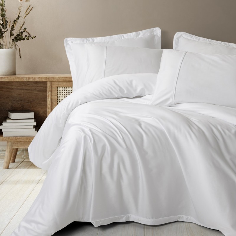 Cotton Box Silky Saten Çift Kişilik Nevresim Takımı Beyaz