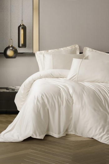 Cotton Box Silky Saten Çift Kişilik Nevresim Takımı Ekru